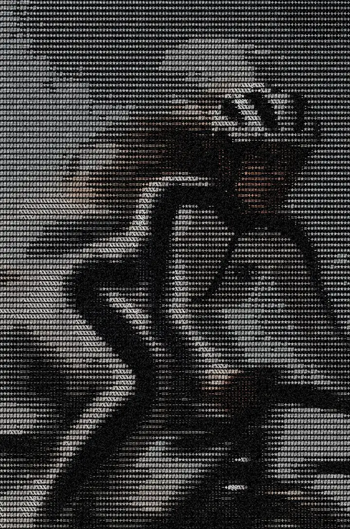 The ride redrawn in warm grey characters