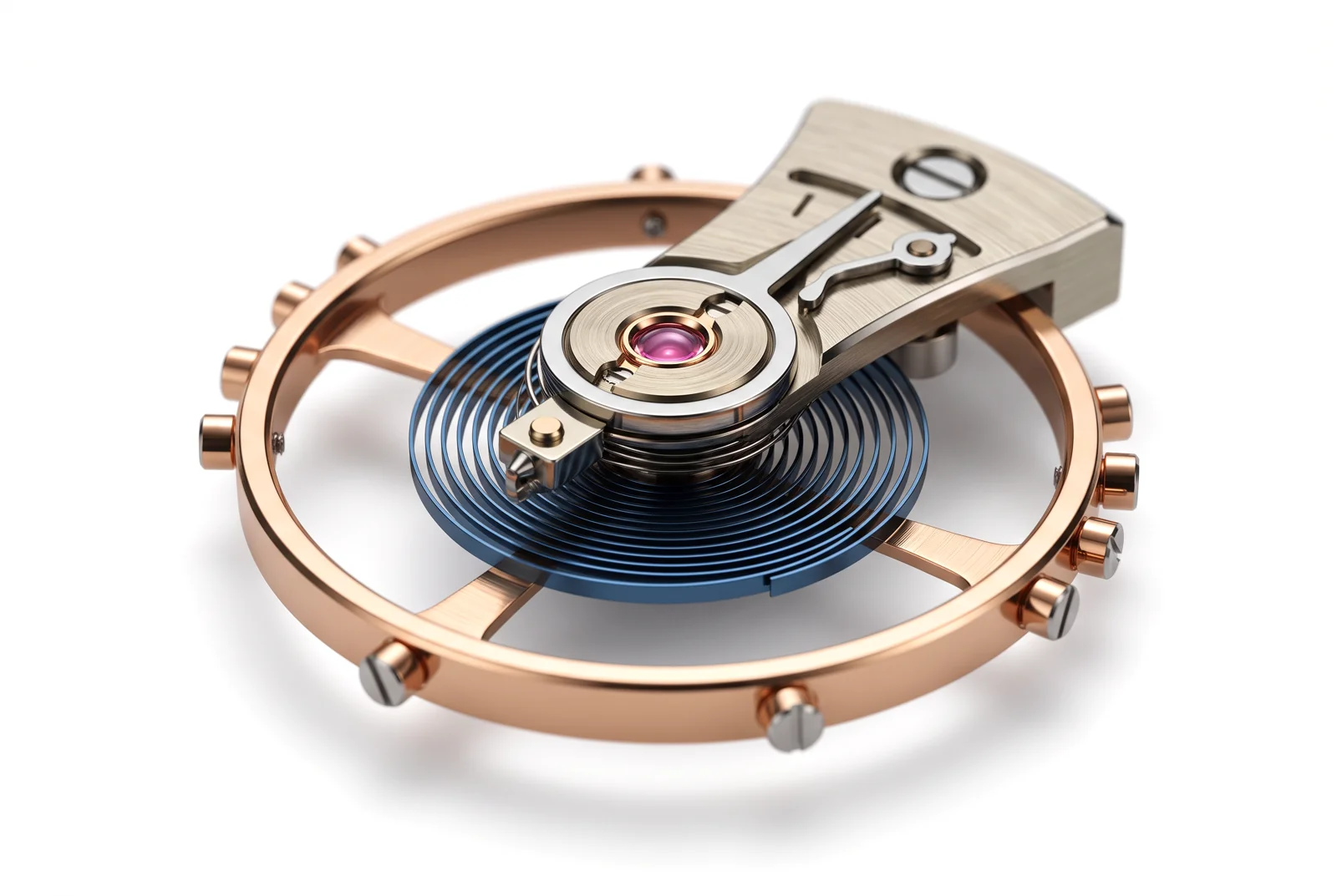 Case, balance & escapement, photographed