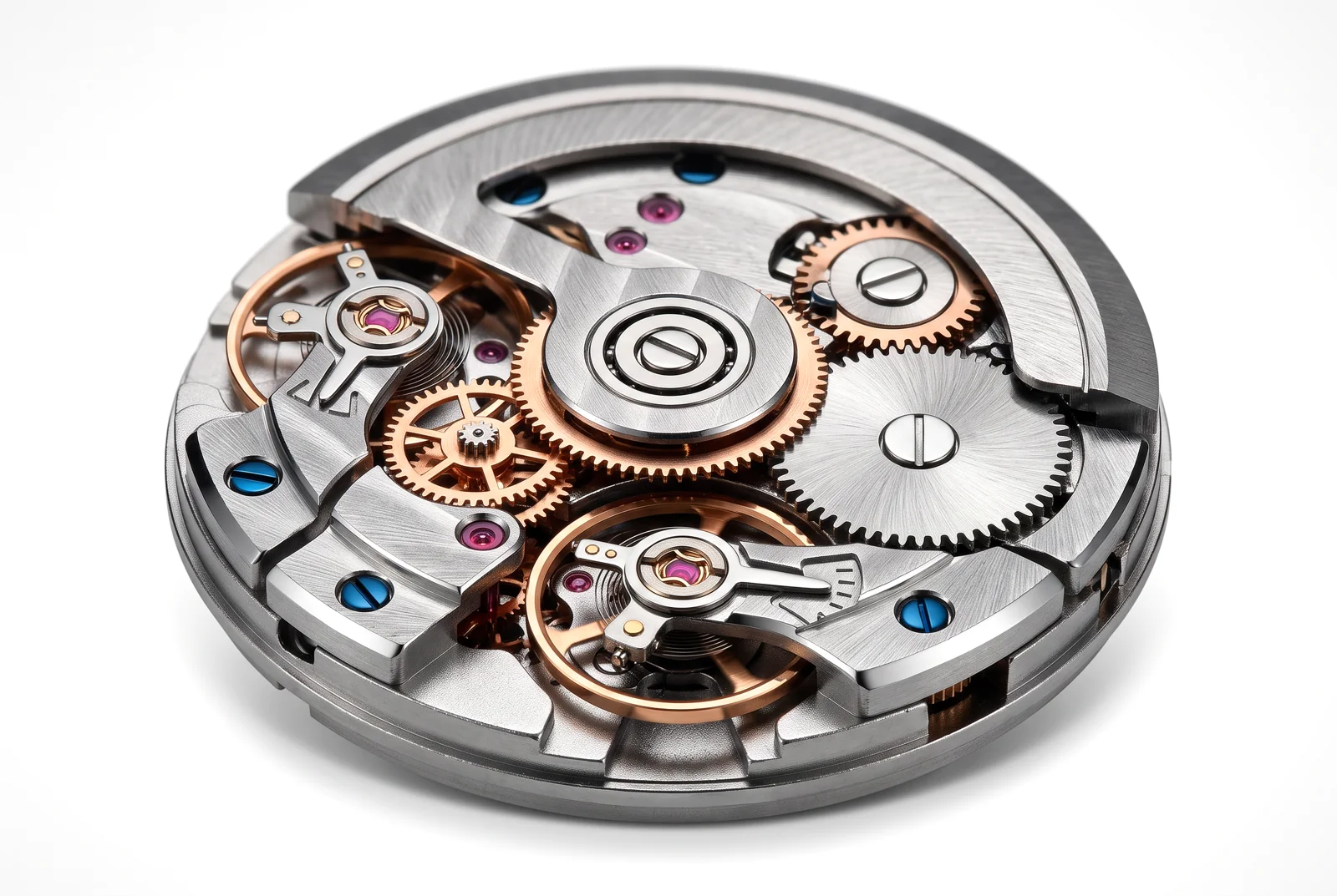 Winding works: The automatic side of the movement.
