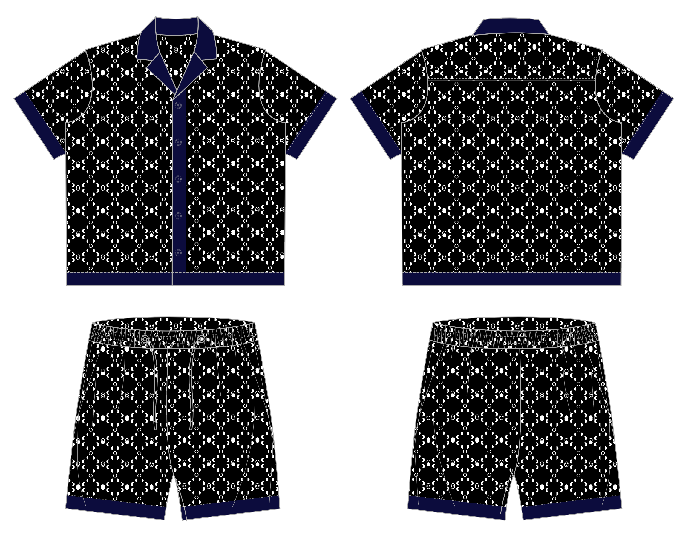 Lunar Monogram Silk Set - Classic moon pattern